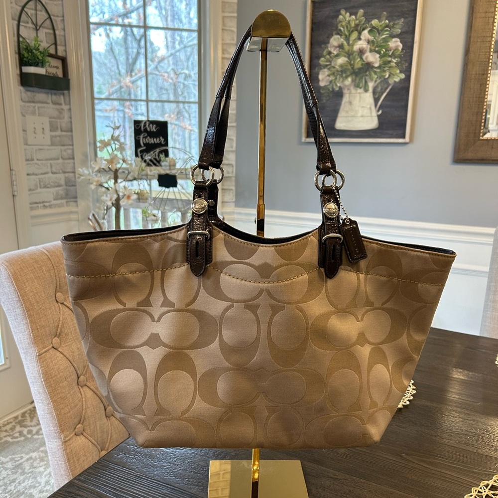 Coach Brown Signature Tote Bag